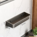 【kitchen storage rack 31cm】gunmetal gray/countertop & wall-mounted dual use