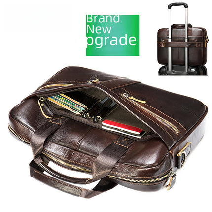 Genuine Leather 14-Inch Business Briefcase