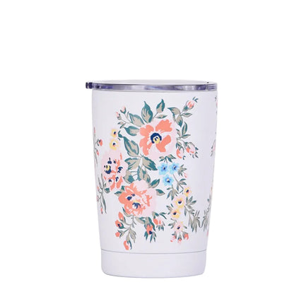 White Printed Stainless Steel Thermos Cup with Straw - 350–1000 mL