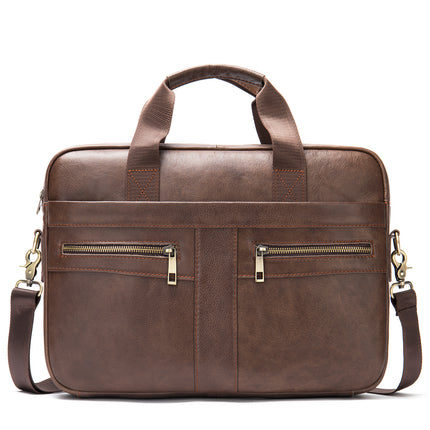 Genuine Leather 14-Inch Business Briefcase