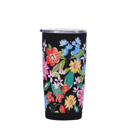 Black and White Stainless Steel Thermos Cup with Straw - 350–1000 mL