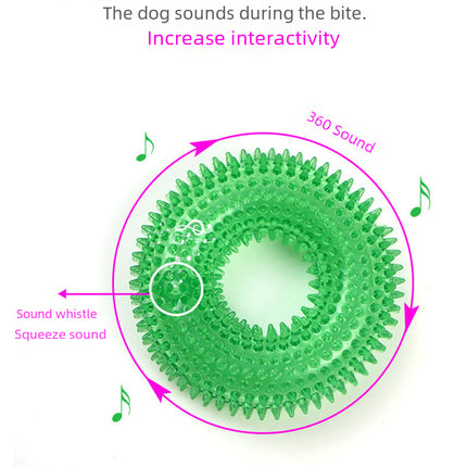 Squeaky TPR Dog Chew Ring Toy