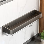 【kitchen storage rack 47cm】gunmetal gray/countertop & wall-mount dual use