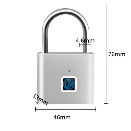 Smart Fingerprint Padlock with Bluetooth App Unlocking, USB-C & IP64 Protection