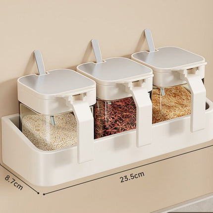 No-Drill Kitchen Spice Rack with Seasoning Jars
