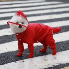conjoined foot-covered raincoat big red / S (back length 27cm recommended 1.50 kg-2.50 kg pets)