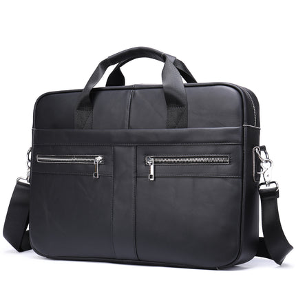 Genuine Leather 14-Inch Business Briefcase