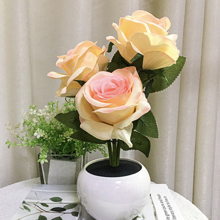 Ceramic Rose Night Light with Ambient Lighting