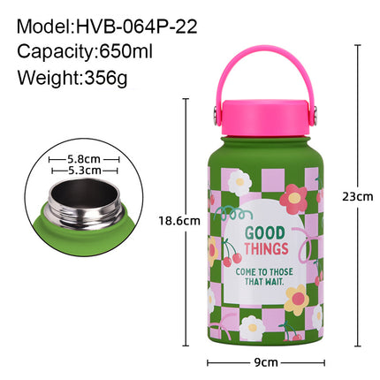 650 mL Wide-Mouth Stainless Steel Thermos Bottle