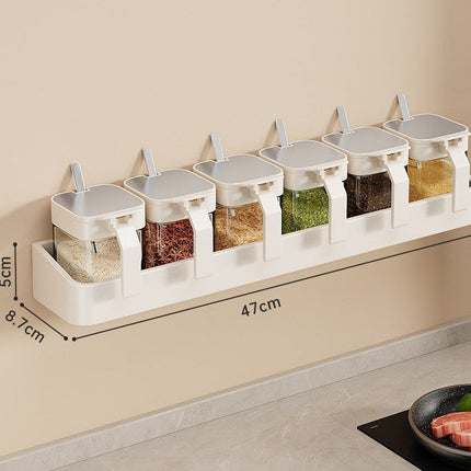 No-Drill Kitchen Spice Rack with Seasoning Jars