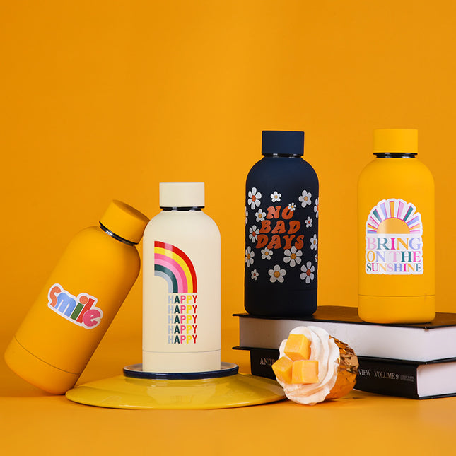 350 mL Stainless Steel Thermos Bottle with Abstract Print