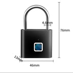 App square black fingerprint padlock-thirty fingerprints