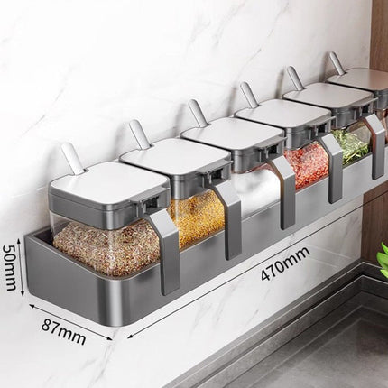 No-Drill Kitchen Spice Rack with Seasoning Jars