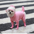 conjoined feet raincoat pink / S (back length 27cm recommended 1.50 kg-2.50 kg pets)