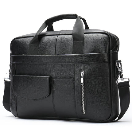 Genuine Leather 14-Inch Business Briefcase