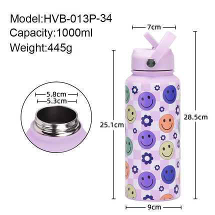 1L Stainless Steel Insulated Sports Bottle