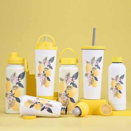 Multi-Size Wide-Mouth Thermos Cup with Straw - 350–1000 mL