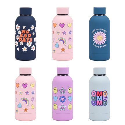 350 mL Stainless Steel Thermos Bottle with Abstract Print