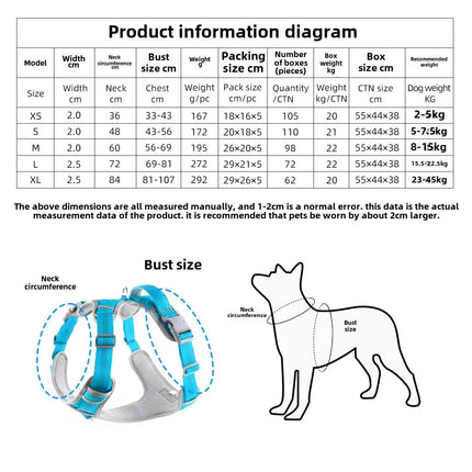 Adjustable Dog Harness with Leash - S–XL