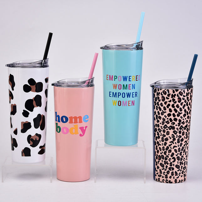 Leopard Print Stainless Steel Insulated Tumbler - 601–700 mL