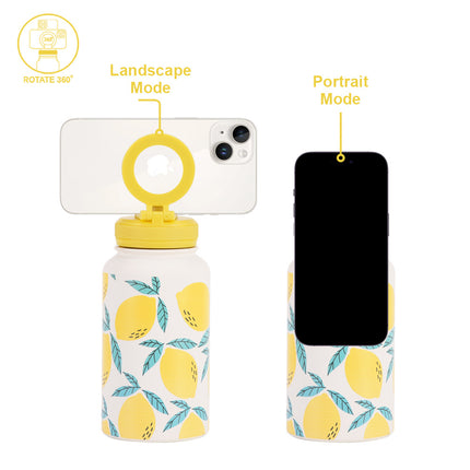 650 mL Stainless Steel Thermos Bottle with Magnetic Phone Holder