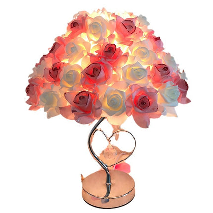 European Feather Table Lamp with Rose Heart Options