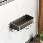 【kitchen storage rack 23cm】gunmetal gray/countertop & wall-mount dual use
