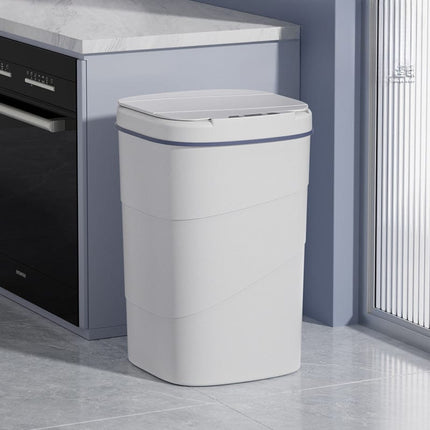 26-Year-Old New Model Smart Trash Can with Built-In Blue Night Light, Flip-Top Lid, 18L Spiral Pattern Smart Sensor Trash Can [SAMATIFY-CLEANED target=all_text]