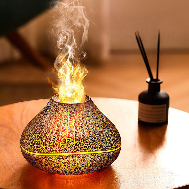 2025 New Flame Aromatherapy Diffuser USB Home Humidifier Cracked Glass Fragrance Diffuser [SAMATIFY-CLEANED target=all_text]