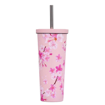 2026 New Large-Capacity Stainless Steel Thermos Cup Milk Tea Cup Coffee Cup Cherry Blossom Set with Handle Sports Water Bottle [SAMATIFY-CLEANED target=all_text]