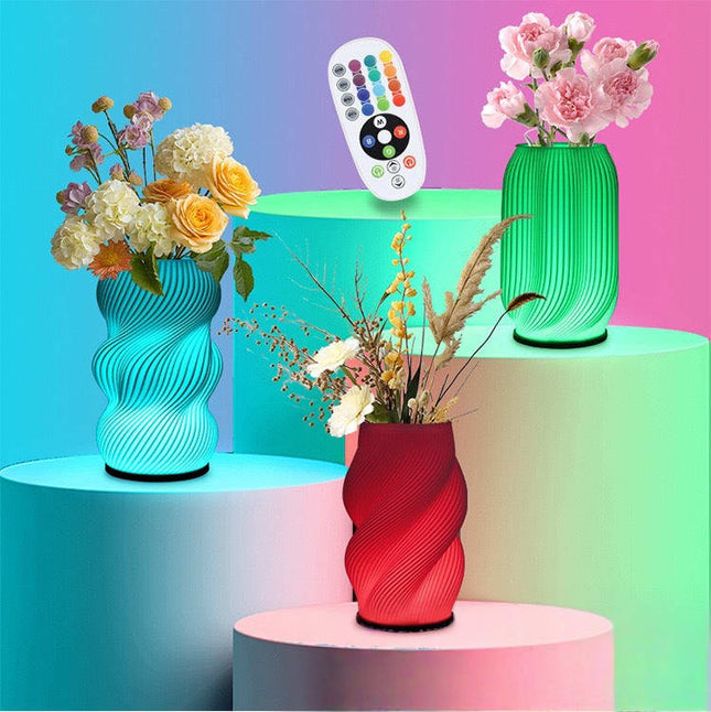 Cross-Border Creative 3D Printed Vase Table Lamp Flower Arrangement Lamp Simple Design Led Romantic Decorative Lamp Bedroom Bedside Lamp [SAMATIFY-CLEANED target=all_text]