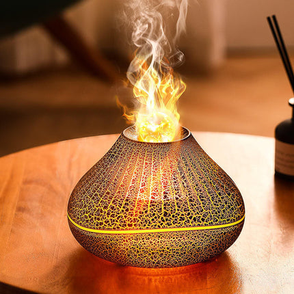 2025 New Flame Aromatherapy Diffuser USB Home Humidifier Cracked Glass Fragrance Diffuser [SAMATIFY-CLEANED target=all_text]