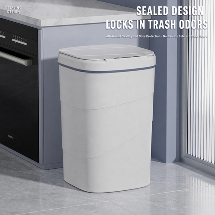 Smart Sensor Trash Can with Blue Night Light - 14–18 L