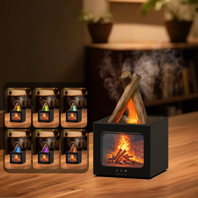 2025 Simulated Bonfire Aromatherapy Machine Colorful Atmosphere Lamp Essential Oil Special Diffuser Home USB Plug-In Humidifier [SAMATIFY-CLEANED target=all_text]