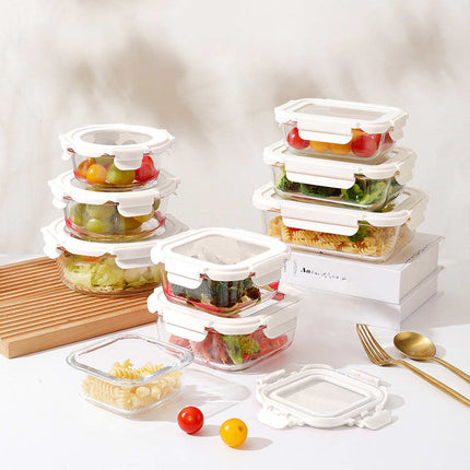 Lunch Box That Can Be Used in the Microwave, Special Lunch Box for Bringing Meals to Work, Heat-Resistant Lunch Box, High Borosilicate Tempered Glass Preservation Bowl [SAMATIFY-CLEANED target=all_text]