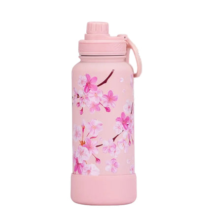 2026 New Large-Capacity Stainless Steel Thermos Cup Milk Tea Cup Coffee Cup Cherry Blossom Set with Handle Sports Water Bottle [SAMATIFY-CLEANED target=all_text]