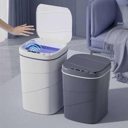 26-Year-Old New Model Smart Trash Can with Built-In Blue Night Light, Flip-Top Lid, 18L Spiral Pattern Smart Sensor Trash Can [SAMATIFY-CLEANED target=all_text]