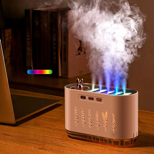 Cross-border New Air Humidifier Home Silent Bedroom Five-hole Spray Aromatherapy Creative Dynamic Colorful Voice Control Pick-up [SAMATIFY-CLEANED target=all_text]