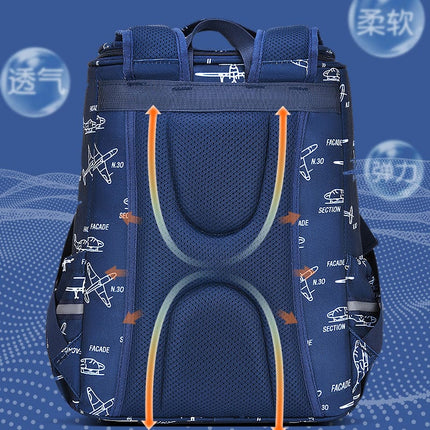 New Sesame Baby Cartoon School Bag for Primary School Students Male 1-3 Grade All-In-One Open Large Capacity Children's Bag [SAMATIFY-CLEANED Chinese-only target=outer_edges_chinese_only]