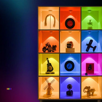 Cross-Border Rechargeable Led Cabinet Light Magnetic Wardrobe Wine Cabinet Light Wiring-Free Large Cat Eye Light Remote Control Rgb Ice Hockey Light [SAMATIFY-CLEANED target=all_text]