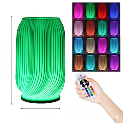 Cross-Border Creative 3D Printed Vase Table Lamp Flower Arrangement Lamp Simple Design Led Romantic Decorative Lamp Bedroom Bedside Lamp [SAMATIFY-CLEANED target=all_text]